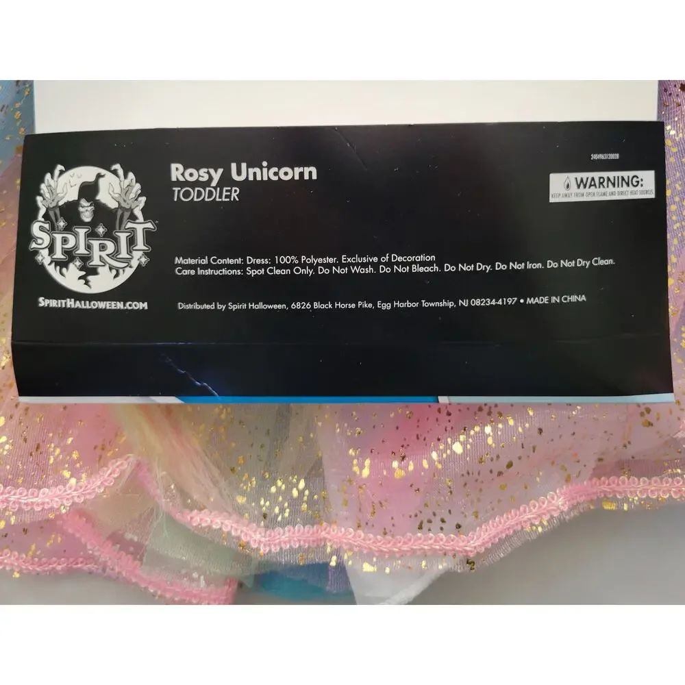 Toddler Winged Unicorn Costume Rosy Unicorn Glitter Dress up 6T Rainbow Tail